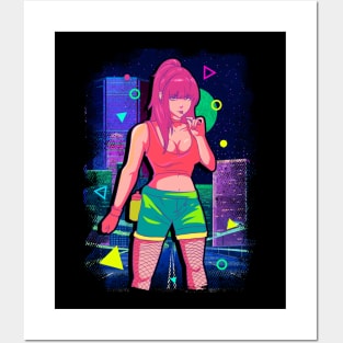 Cute Vaporwave Anime Girl Aesthetic Dance Music Posters and Art